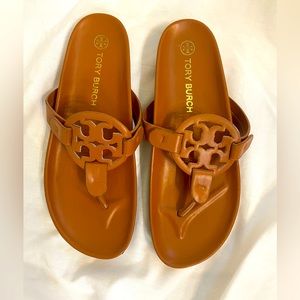 Tory Burch Miller Cloud sandals, bourbon miele color, women’s size 9.